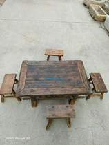 老物件实木桌椅板凳四方桌椅组合仿古桌餐厅饭店农家乐怀旧民俗