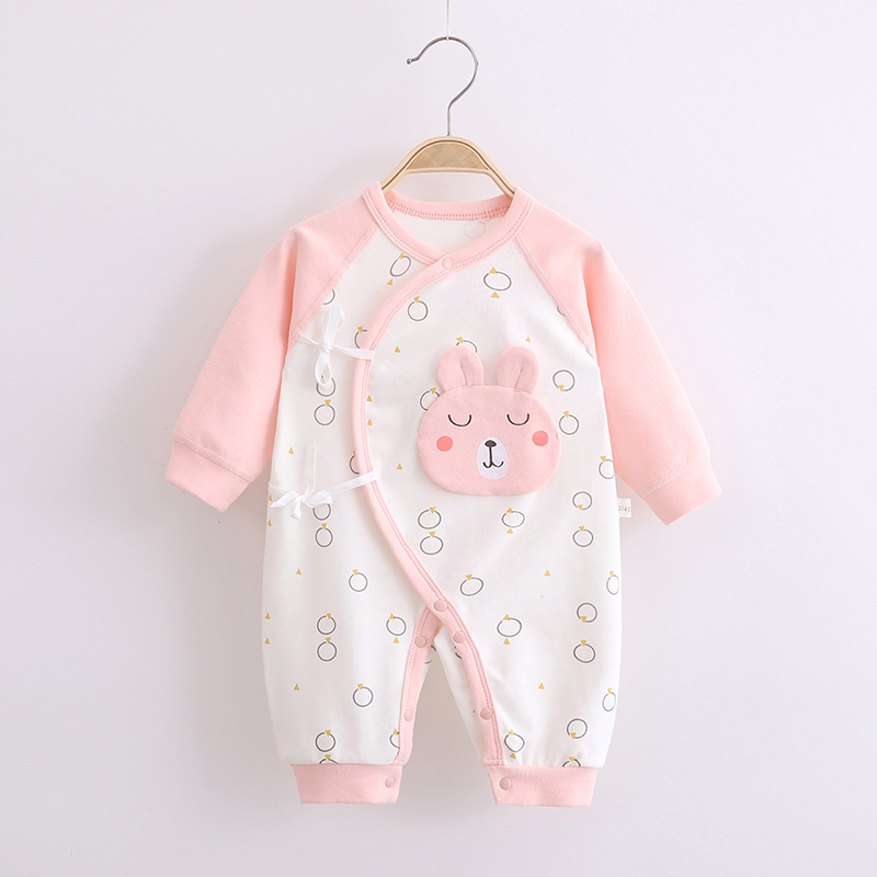 Newborn baby clothes pure cotton newborn monk clothes for spring and autumn warm baby Harvest baby one-piece clothes without bone