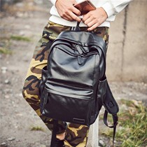 School bag mens fashion Korean leather casual shoulder bag mens and womens trend student Bag Mens backpack travel bag