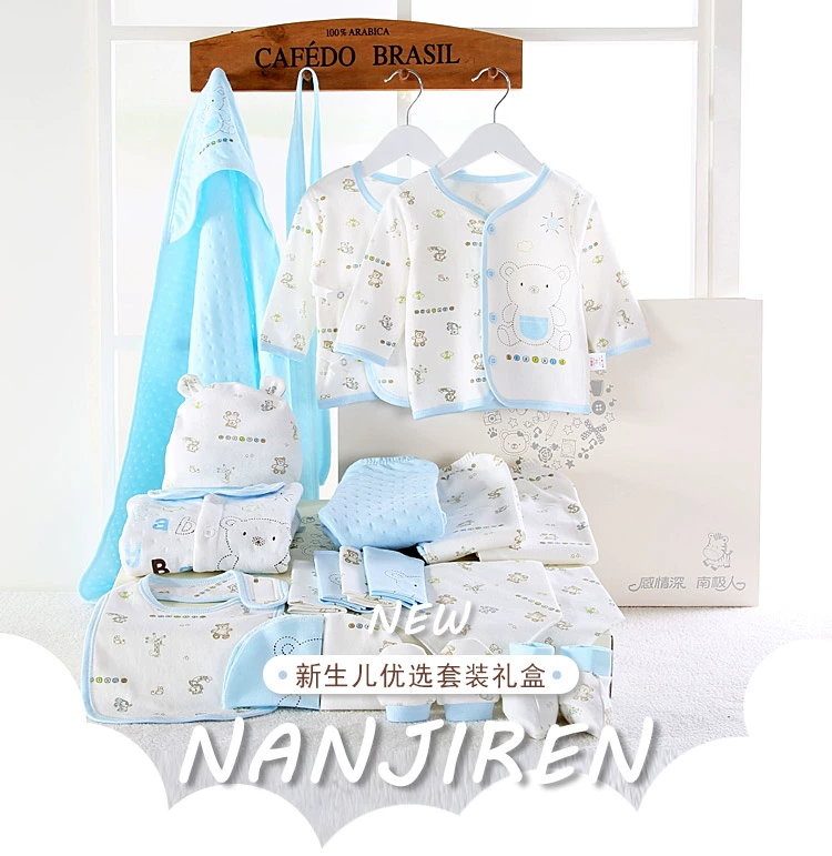 Bộ quà tặng sơ sinh Nam Cực Bộ quần áo trẻ em cotton mùa thu và mùa đông Em bé sơ sinh trăng tròn tặng quà cho trẻ sơ sinh đồ cho bé sơ sinh