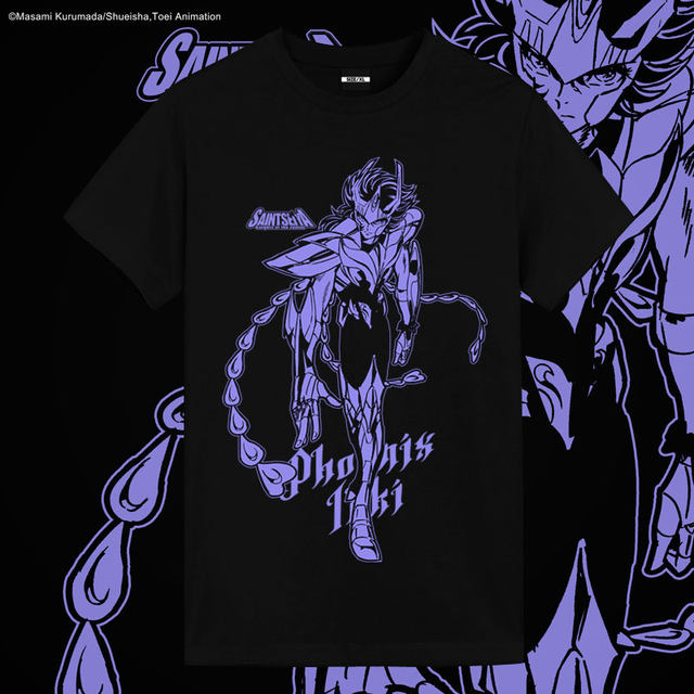 Saint Seiya T-shirt Twelve Constellations Instant Glory Purple Dragon Glacier Short Sleeve Pure Cotton Trendy Brand Unisex Half Sleeve