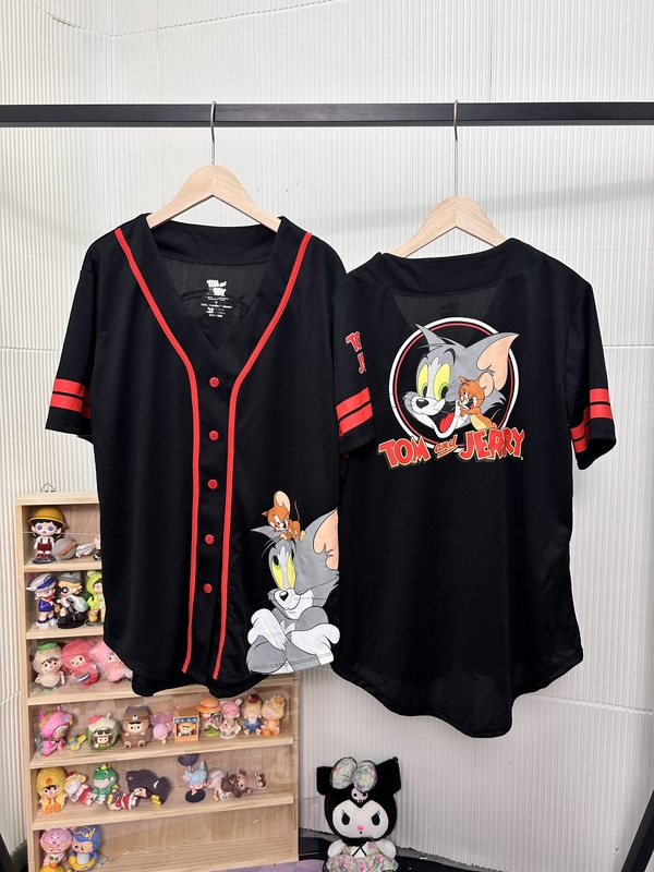 Tom and Jerry Quick-Drying Breathable Sportswear Training Clothes Black Tom Cat Jerry Mouse