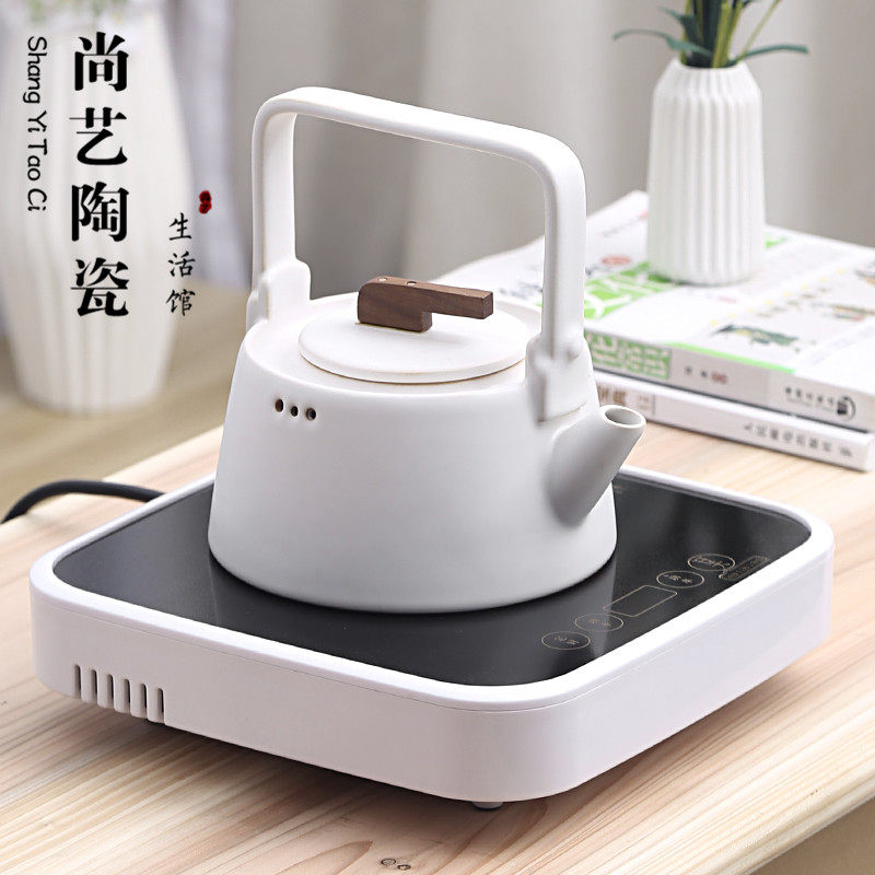 Imperii black crystal stove white pottery burning water Ti-beam pot boiling teapot day style Gongfu tea with tea-making tea-making machine