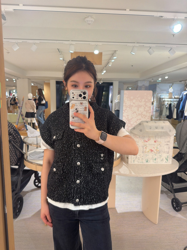 Wanghu Italy Dior Dior Children's Letter Logo Wool Mixed Color Knitted Vest