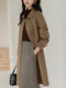 High-End Double-Sided Cashmere Coat for Women, Mid-Length, 2025 New Autumn and Winter Camel-Colored Doll Collar Woolen Coat for Women