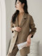 High-End Double-Sided Cashmere Coat for Women, Short Style, 2025 Autumn and Winter New Model, Loose Fit, Elegant Camel Color, Double-Breasted Woolen Coat