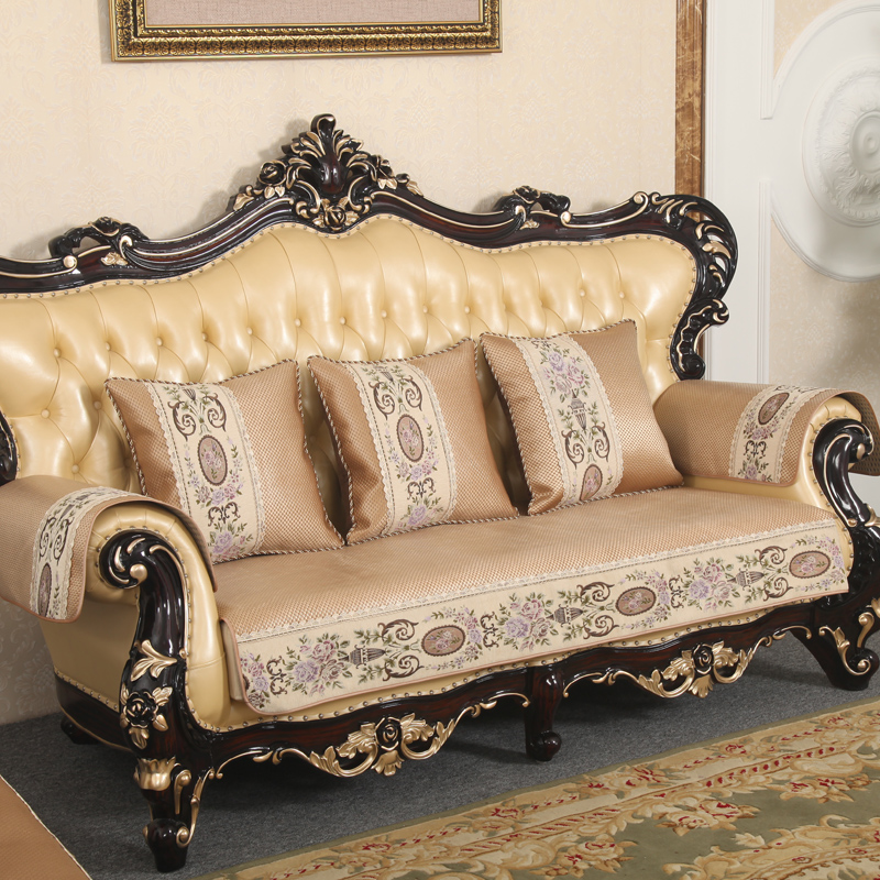 Eurostyle sofa cushion Summer sofas mat cushions anti-slip and breathable eco-friendly upscale luxury American ice silk sofa cushions