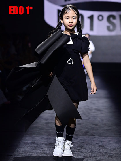 edo1一度童装夏新款女童原创设计款背带裤儿童蝴蝶结可爱连身裤