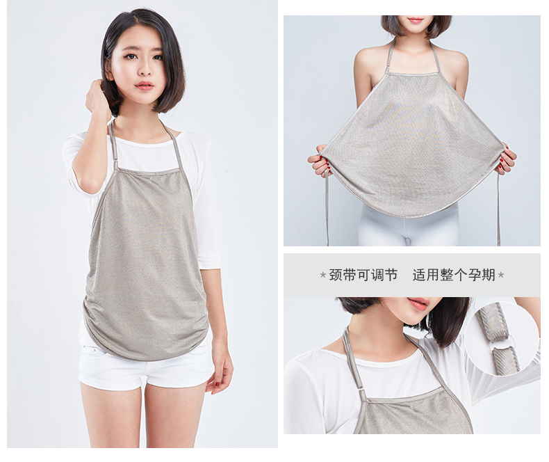 Quần áo chống bức xạ phụ nữ mang thai quần áo chống bức xạ Quần áo bà bầu đích thực mùa xuân và mùa hè cáp treo chống bức xạ mặc phù hợp với bốn mùa áo yếm 1 lớp chống bức xạ cho mẹ và bé