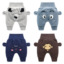 Baby pants Childrens big pp pants Spring and autumn baby high waist belly protection girls Harlan pants Infant velvet pants men