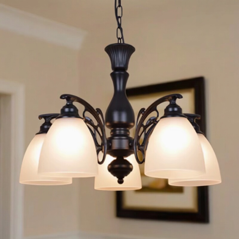 European-Style Wrought Iron Chandelier, Light Luxury, Suitable for Living Room, Dining Room, Bedroom, Study, and Staircase, 2026 New Model, American Retro Lighting European-Style Wrought Iron Chandelier, Light Luxury, Suitable for Living Room, Dining Room, Bedroom, Study, and Staircase, 2026 New Model, American Retro Lighting