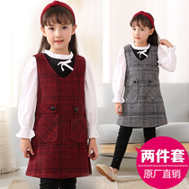 Girls suit 6 spring and autumn 2021 new 7 children 9 children 10 sundress two-piece set 12-year-old girl