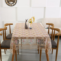 European-style soft lace glass gauze tablecloth Pastoral fabric Dining table cloth Coffee table cloth Tablecloth TV cabinet cover towel