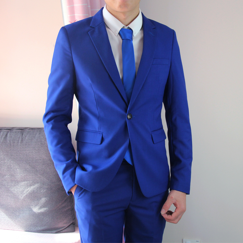 Suit for Men, Groom's Suit, Royal Blue, Korean Style, Casual, Slim Fit, Handsome, Spring Men's Suit, 2025 New Style Suit for Men, Groom's Suit, Royal Blue, Korean Style, Casual, Slim Fit, Handsome, Spring Men's Suit, 2025 New Style