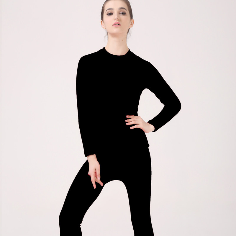 Chaohua Winter Low Collar High Collar Lady Gvet Thickened Warm Anti-Chill Suit Bamboo Charcoal Cotton black underwear
