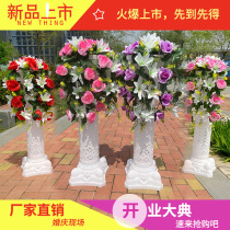New 42-head road leading flower wedding Roman column Road leading plastic Roman column Wedding flower column opening celebration flower basket