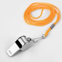 High quality stainless steel edging whistle referee competition yellow halter rope whistle outdoor sports timing