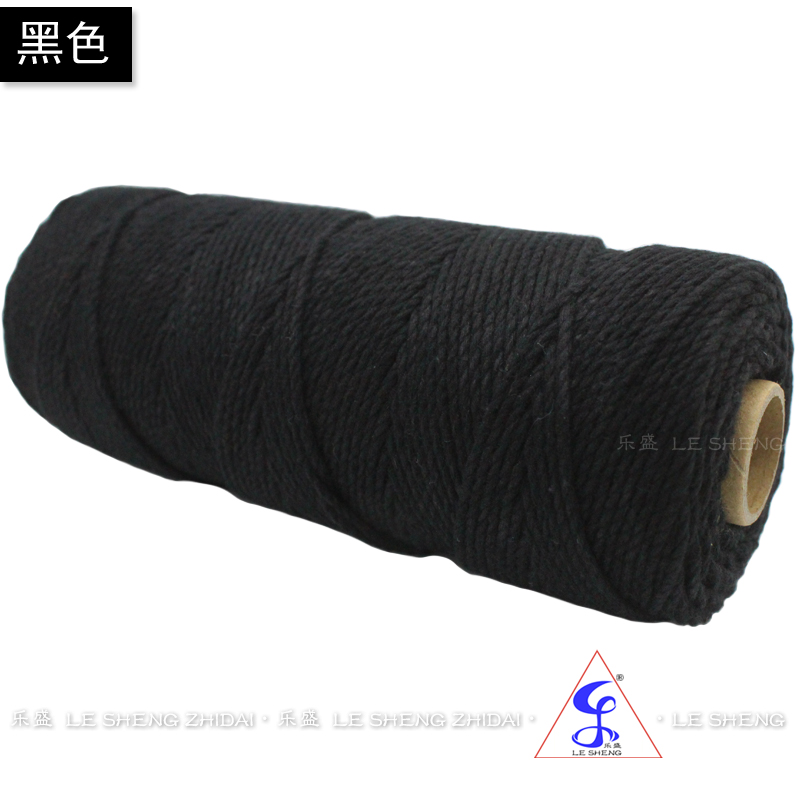 1-5mm Black Pendant Rope Strapping Rope Trim Rope DIY Rope Woven Three Strands Twisted Rope Polyester Pure Cotton Rope