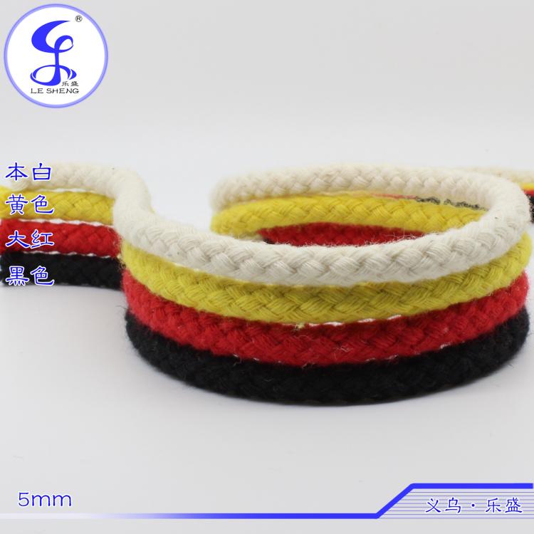 5mm black white bleaching big red solid rope cord rope trousers waist cotton rope manually 10 m