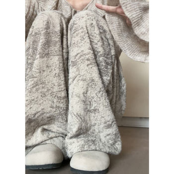 New Chinese Style Pants for Women, Spring and Autumn, High-Waisted, Drapey, High-End, Casual Straight-Leg, Ink Tie-Dye, Yamamoto Wide-Leg Pants