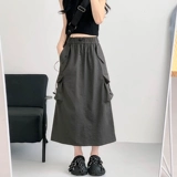 Летняя тонкая цветная юбка, в американском стиле, А-силуэт, средней длины