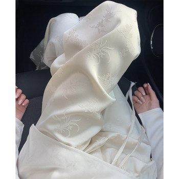 New Chinese Style Pants for Women 2025 New Spring and Autumn High-Waisted Straight Casual Loose Acetate White Wide-Leg Pants