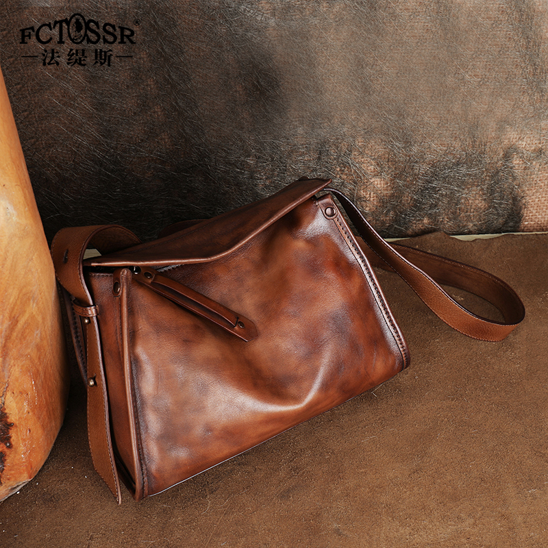 Faties New Retro Casual Crossbody Bag Genuine Leather Bag First Layer Cowhide Shoulder Bag Niche Versatile Commuter Bag Faties New Retro Casual Crossbody Bag Genuine Leather Bag First Layer Cowhide Shoulder Bag Niche Versatile Commuter Bag