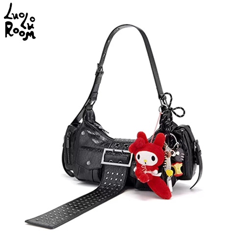 Luoluoroom Original Authentic Product, the Black Women's Handbag/Shoulder Bag Called "Rebellious Concubine of Love" (Without Charms)