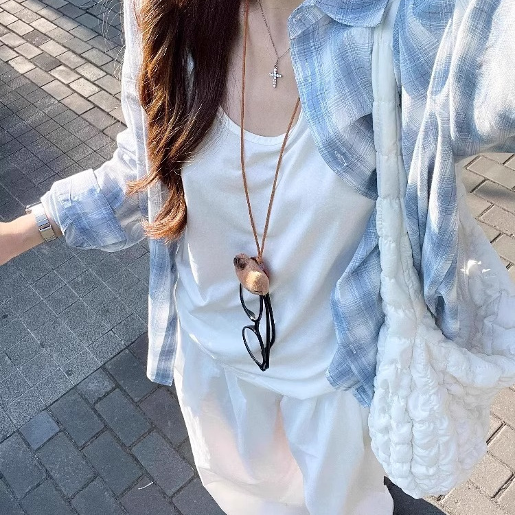 Sea Salt Special Blend Plaid Sun Protection Long-Sleeve Shirt for Women, 2025 Summer Thin Design French-Style Top Shirt Jacket