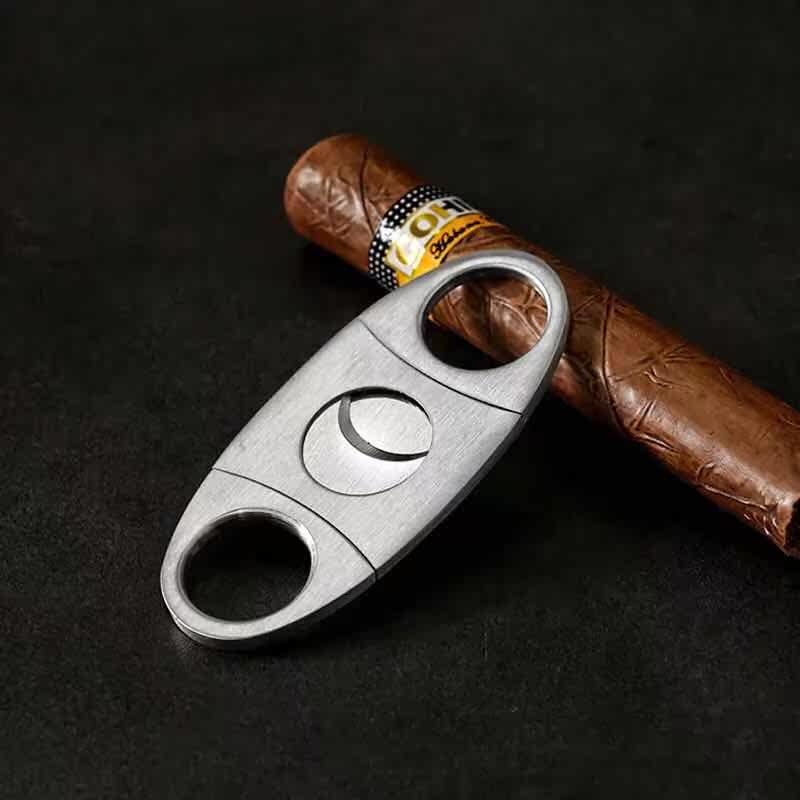 Portable cigar scissors Cigarette Lighter Double Edged Sharp Smoke Knife Stainless Steel Cuban Cigar Cut