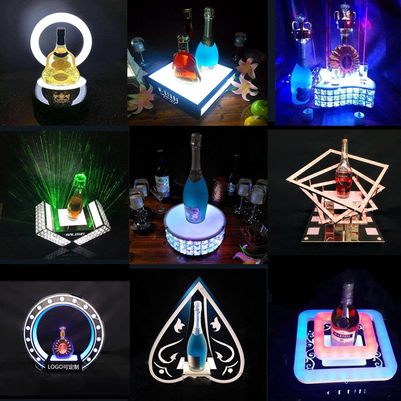Bar KTV Luminous Wine Base Laser Wine Rack Foreign Wine Base LED Champagne Wine Base Champagne Rack