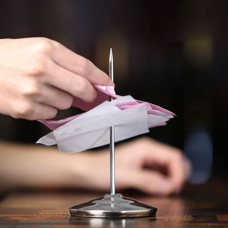 Menu Inserts single Dining Hall Single Insert Nail Seat Small Black Clip Collection Document Fork Needle Summons to Subpoena Fork