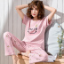 Mặc phim hoạt hình t-top quần mùa hè pajamahome loose-fitting phổ thông cộng với áo womens ngắn tay bộ đồ ngủ đồ ngủ. 