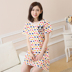 New vi mùa hè mỡ Hàn Quốc phiên bản của bộ đồ ngủ nữ mùa hè bông ngắn tay mùa hè womens lỏng mỡ pajama mẹ siêu kích thước. 