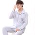 Mùa xuân và mùa thu thời trang đồ ngủ mens cardigan thời trang phim hoạt hình dài tay áo mens đặt trẻ quần áo nhà set mùa hè. 