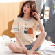 Mặc nhà sexy Hàn Quốc phiên bản của áo sơ mi ngắn băng dễ thương lụa giản dị quần short 2019 pajama cô gái cô gái ngắn tay mùa hè mới