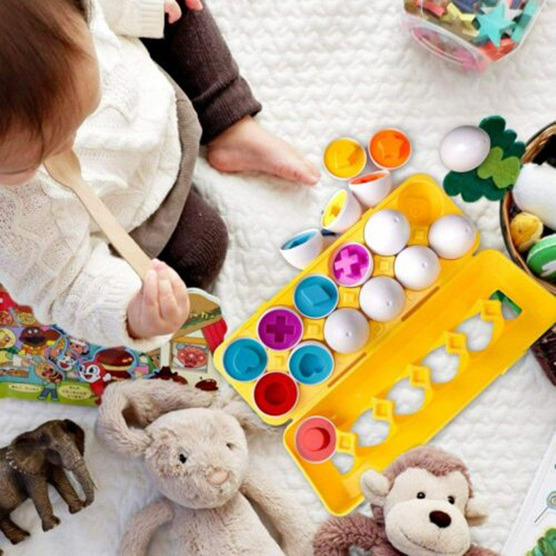 Baby Enlightenment Advanced Shape Pairing Smart Egg Toy 1-3 Years Old Color Cognition Teaching Aids 12 Easy to Store