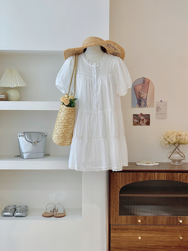 Mira's Home'Fairy Tale' Loose A-Line Cotton Layered Ruffle Cake Doll Dress for Women 2025 Summer First Love Dress