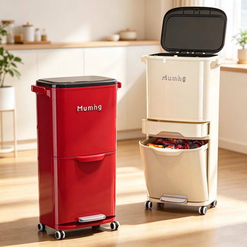 Kitchen-Specific Trash Can for Home Use, 2026 New Model, Large Size, High-End, Tall Design, Foot-Operated, Movable, No Need to Bend Over, Waste Paper Bin Kitchen-Specific Trash Can for Home Use, 2026 New Model, Large Size, High-End, Tall Design, Foot-Operated, Movable, No Need to Bend Over, Waste Paper Bin