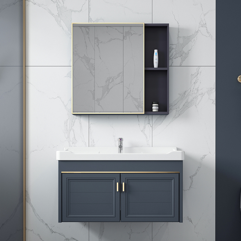 Light luxury bathroom cabinet washbasin household small powder room balcony ceramic washbasin combination washbasin