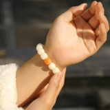 Натуральные четки бодхи из белого нефрита, браслет, портативные четки из круглых бусин подходит для мужчин и женщин