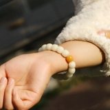 Натуральные четки бодхи из белого нефрита, браслет, портативные четки из круглых бусин подходит для мужчин и женщин