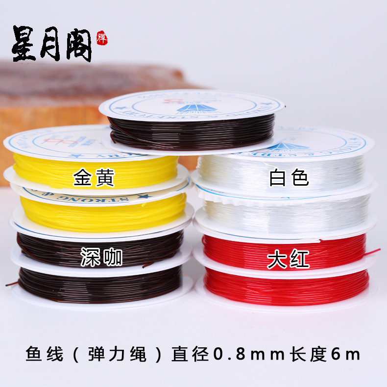 Text play transparent round elastic line beaded rope Hand chain line string wear Diamond star Moon Bodhi Buddha beads hand string rope