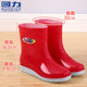 Pull-back rain boots for women, plus velvet water shoes, medium and high-top fashionable non-slip waterproof outer rain boots short-tube rubber shoes overshoes