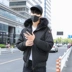 Áo khoác mùa đông phục vụ quần áo cotton nam 2018 mới trùm đầu dày đôi ma-1 áo khoác mùa đông thủy triều áo khoác nam trung niên Trang phục Couple
