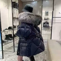 Tide, пуховик, длинный модный товар, популярно в интернете, 2019 года, средней длины, в западном стиле