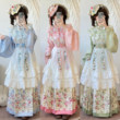 Ink-dyed Youque original Hanfu, Han-Western eclectic Ming-dynasty cross-collar pipa sleeves embroidered cloud shoulder skirt Lolita suit