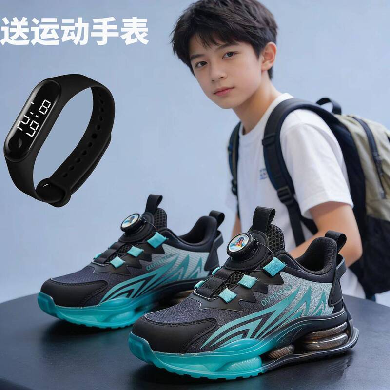 Boys' Shoes 2026 Spring Model Breathable New Children's Basketball Shoes for Older Kids Shock-Absorbing Boys' Sports Shoes