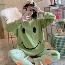 Yuezi clothing spring and autumn pregnant women nursing pajamas women Summer cotton pregnancy large size postpartum feeding 200kg home