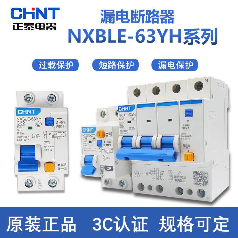 Chint Small Leakage Protector, Small Size Two-Pole Circuit Breaker, Compact Air Switch 32A/63A for Home Use